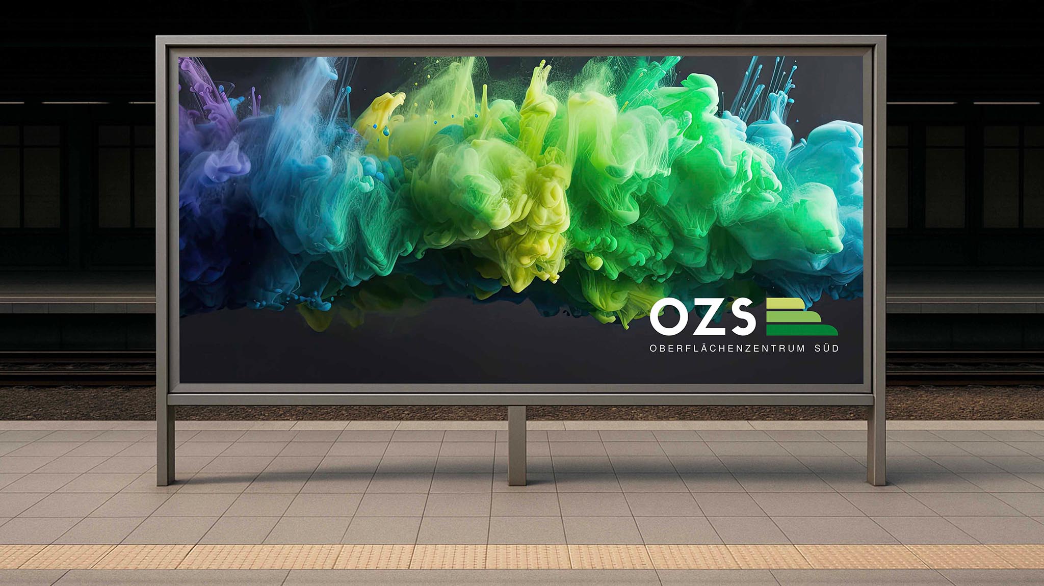 Aussenwerbungsschild in einem U-Bahnhof